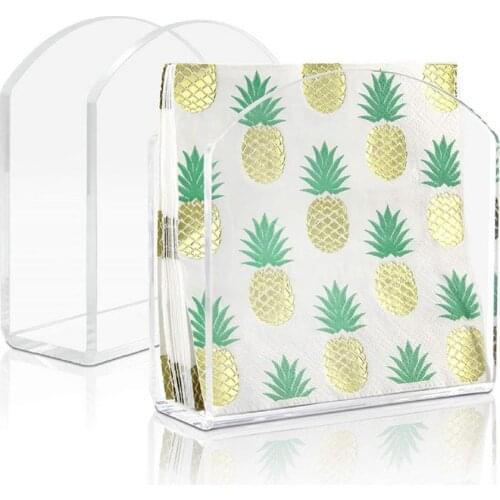 Kitchen Vertical Napkin Rack Rugged Transparent Napkin Holder for Bar Desktop Paper Towel Storage Holders Tissue Punch-free