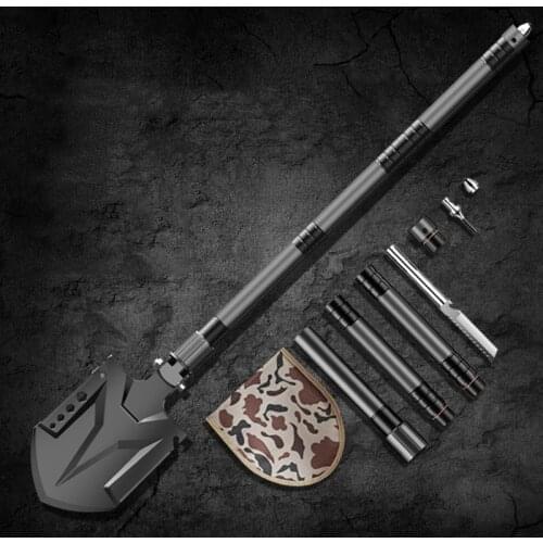 Multi-Function Engineering Shovel 83cm Outdoor Garden Tools Wilderness Survival Self-Defense Equipment