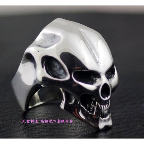 Crazy skull pig thai silver ring New 925 sterling silver skull silver ring mans silver ring