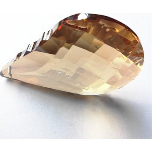 New Arrival 6pcs/lot 76mm K9 Crystal Champange Hanging Faceted Pendants (Free Rings) for Chandelier Parts, Christmas Tree Decor