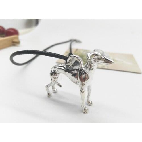 1pcs New Silver Choker Necklace Women 3D Greyhound Animal Necklace Windhund Halsband 40*45MM