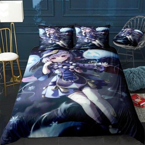 Genshin Impact Qiqi Duvet Cover Comfortable Quilt Home Decora Design Universal Bedding Set Bedclothes+Pillowcase 3pcs