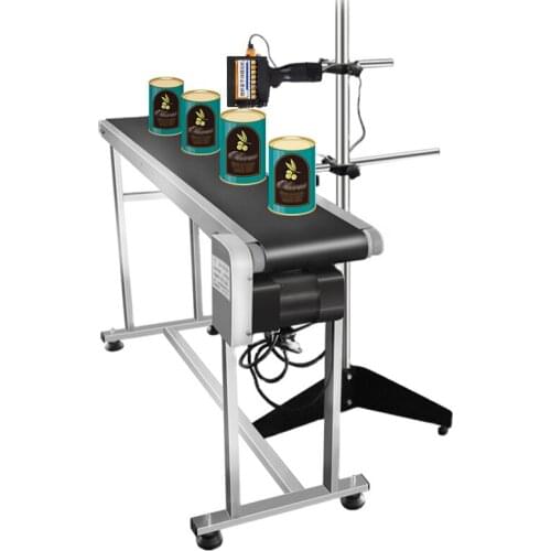 Portable hand jet handheld Touch inkjet printer with Conveyor + induction bracket image picture QR code serial number printer