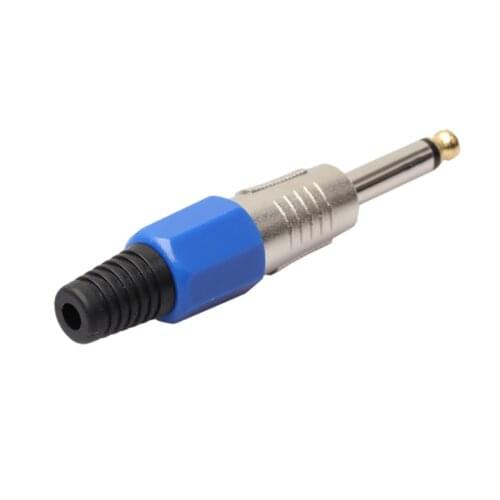 Gold-plated 6.35mm stereo audio plug sound single jack connector zinc alloy + PVC buffer rubber audio head