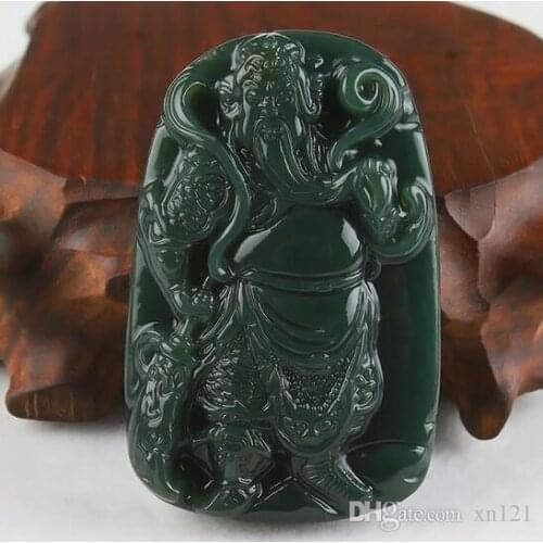 Selling Jewelry>>>Xinjiang Hetian jades Guan Gong male and female models Qingyu Guan Gong men Guan Gong Necklace Hetian