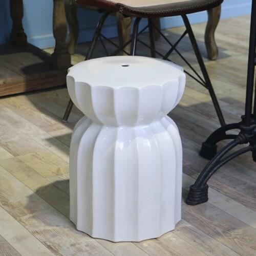 Jingdezhen Simple Modern Ceramic stool Home Creative Decorative stool Dressing Changing Shoe white porcelain ceramic stool