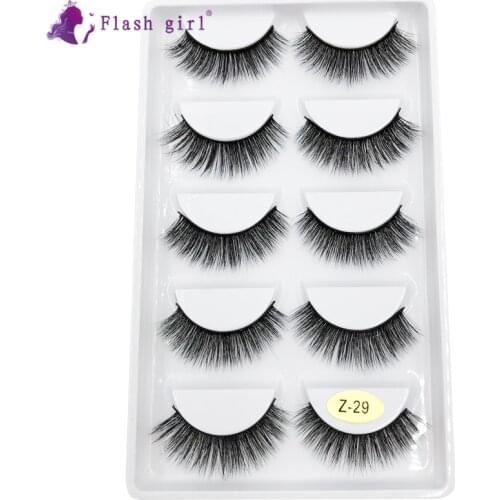 Flash Girl Makeup 3D Mink Own Brand Eyelashes 5 Pairs Self Adhesive Eyelashesh Makeup Wholesale False Eyelashes