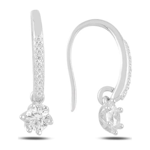 Silver 925 Sterling Zircon Stone Earrings