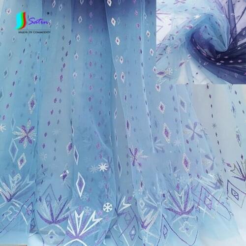 2meters Blue Gradient Purple Glitter Mesh Fabric Christmas Party DIY Hand Baby Dress Clothes Stage Photo Background Mesh Fabric