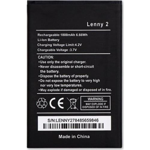 1800mAh Replacement Lenny 2 Battery For Wiko LENNY2 Batterie Bateria Batterij Cell Phone Batteries