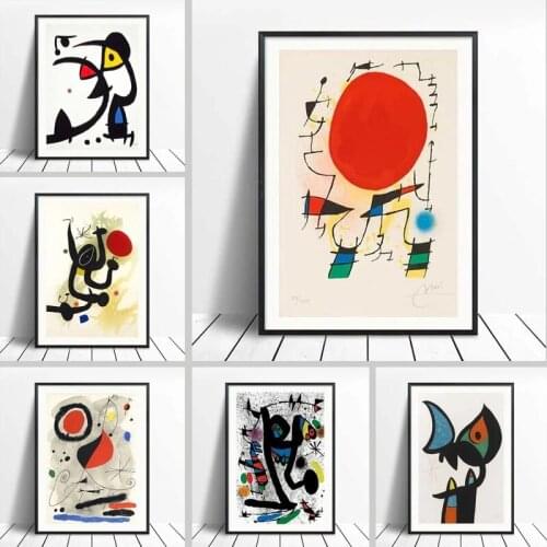Modern Abstract Surrealism Joan Miro Line Art Posters and Canvas Painting Prints Pictures Home Bedroom Decoration Cuadros