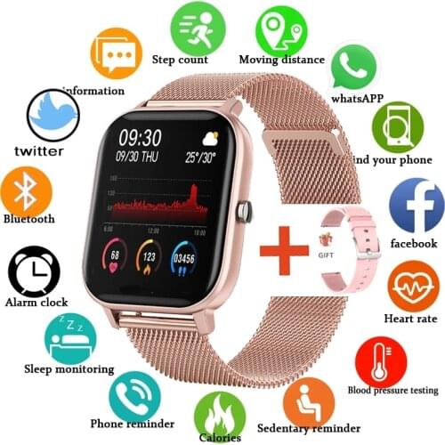 2021 New Full Touch Screen Smart Watch Men Women Sports Multifunction Heart Rate Monitoring Fitness Smartwatch For Xiaomi Huawei