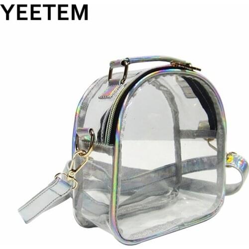 Laser Transparent Mini Shoulder Bag Trend Simplicity PVC Jelly Transparent Packet Summer Beach Cute Backpack Women Kawaii