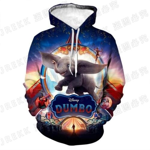 Men Sweetshirts Fashion Cartoon Anime Dumbo 3D Print Women Clothing Casual Spring Harajuku Style Boy Girl Kids Hoodies
