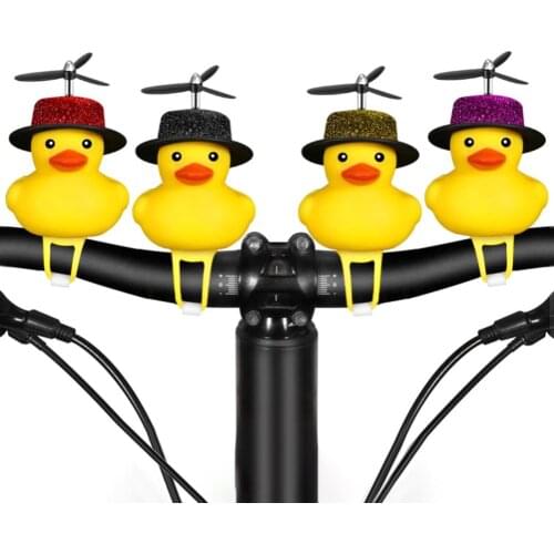 Bicycle Duck Bell with Light Broken Wind Small Yellow Duck MTB Road Bike Motor Helmet Riding Cycling Accessories