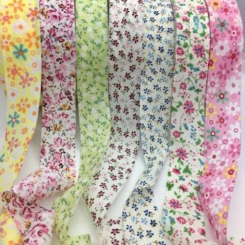1.5 / 3 / 4cm Flowers Cotton Polyester Fabrics Ribbon for Handmade Craft Textile Sewing Bias Binding Cloth Gift Floral Packing