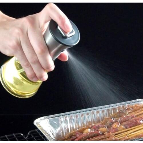 100/200ml Empty Spray Bottle Stainless Steel Kitchen Oli Sprayer Leak-proof Soy Sauce Olive Bottle Dispenser BBQ Cooking Tools