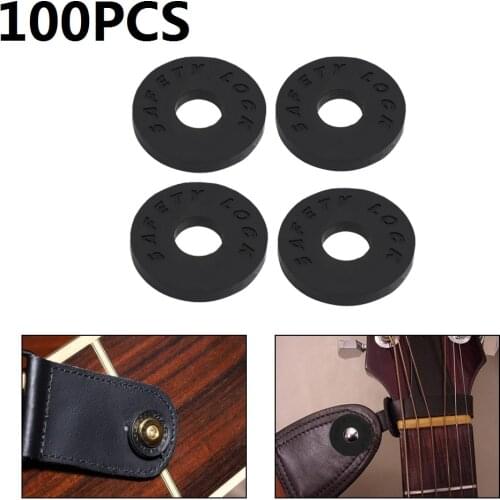 100pcs Electric Guitar Strap Locks Blocks Rubber Material Bass Guitar Strap Lock Guitar Parts & Accessories