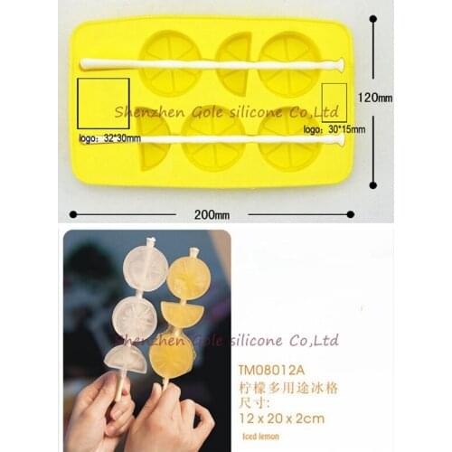 100pcs/lot Novelty Cubes Ice Stirrcr Lemon Ice Tray Silicone Icegel Coolers