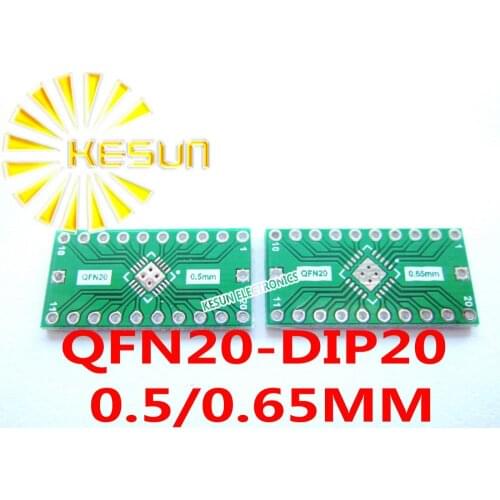 100PCS QFN20 turn DIP20 0.5/0.65MM Pitch IC adapter Socket / Adapter plate PCB LFCSP20 Connector