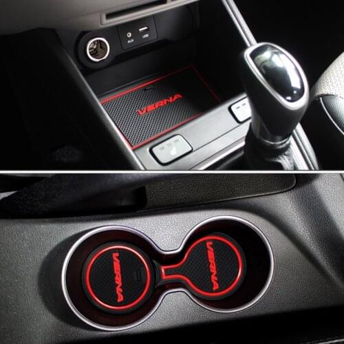 12PCS Rubber Non-Slip Interior Door Mat For Hyundai ACCENT SOLARIS VERNA 2017 2018