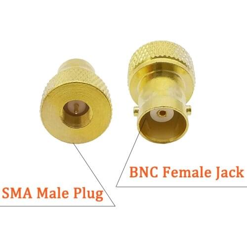 2Pcs SMA Antenna Connector Gold-plated SMA Male Plug to BNC Female Jack RF Coax Connector SMA-BNC Serie Radio Coaxial Adapter