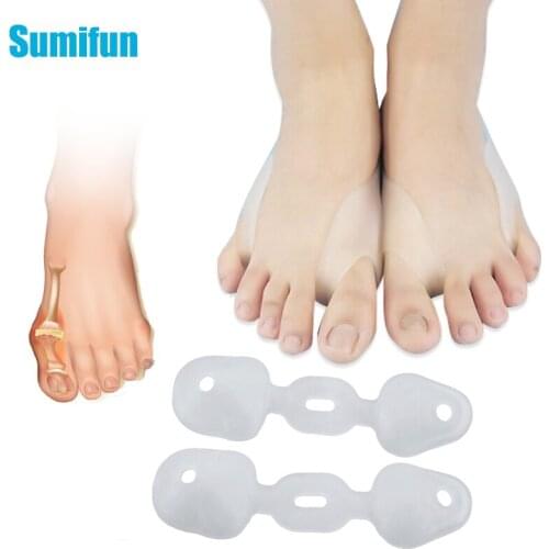 2pcs Silicone Gel Toe Separator Hallux Valgus Corrector Thumb Orthopedic Hammer Separator Straightener Foot Care Tool Pedicura