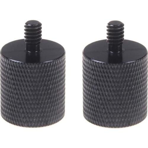 2 Pack 5/8"-27 Female to 1/4"-20 Male Screw Adapter Microphone Stand Mount for Camera Stud,Black