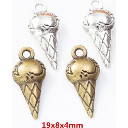 45pcs/lot vintage metal Zinc alloy charms ice cream pendant for diy jewelry findings8102