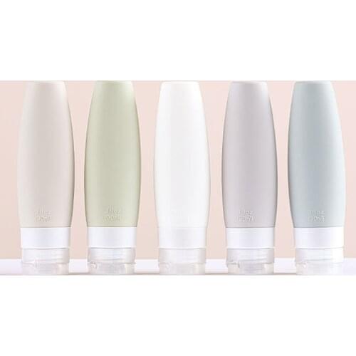 60/90ml Portable Silicone Refillable Bottle Empty Travel Packing Press For Lotion Shampoo Cosmetic Squeeze Containers