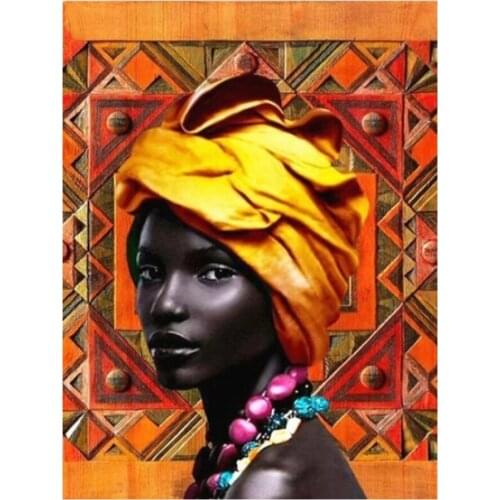 Diy Diamond Painting Cross Stitch Kits African woman 5D Square Round Diamond Embroidery Diamond Mosaic girl Pictures Home Decor