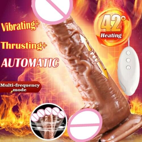 Automatic Telescopic Heating Dildo Vibrator Sex Machine Realistic Penis Vibrator For Women Sex Products Female Adult Massager