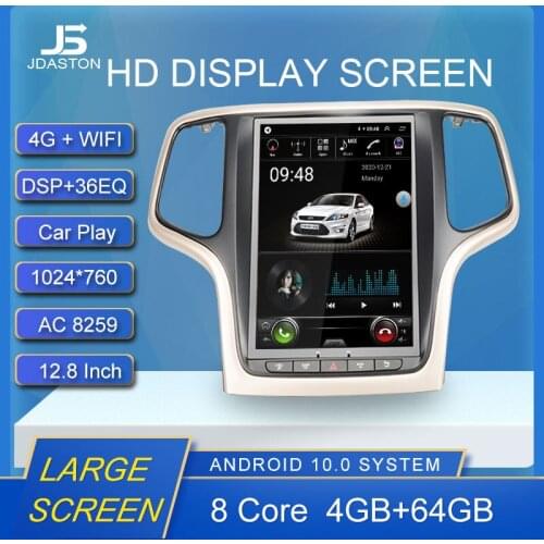 12.8" Android 10 Car Multimedia Player For Jeep Grand Cherokee 2 Din Car Radio GPS Navigation Stereo Autoaudio video 4G RAM