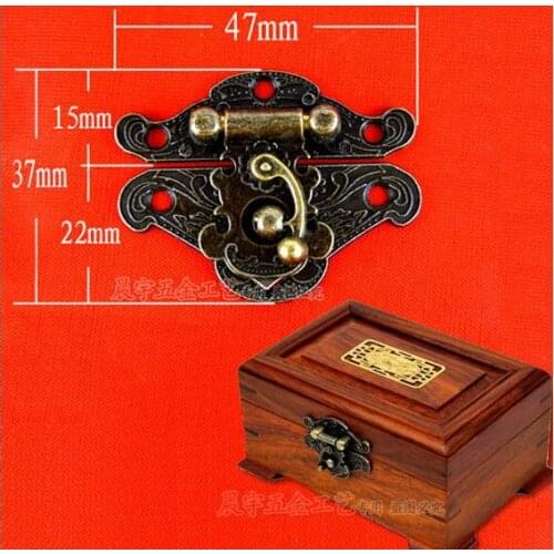 Free shipping30pcsHardware accessories Buckles wooden box Hasp lock Retro Jewelry boxes Latch Boxes lock Locking buckle 47*37mm