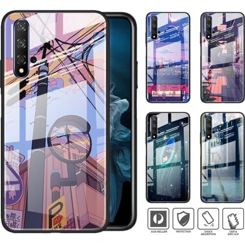 Tempered Glass Hot New Shell Luxury Cover Aesthetic Style Painting Art For Honor 30 20 10 9X 8X Pro Plus Lite Phone Case