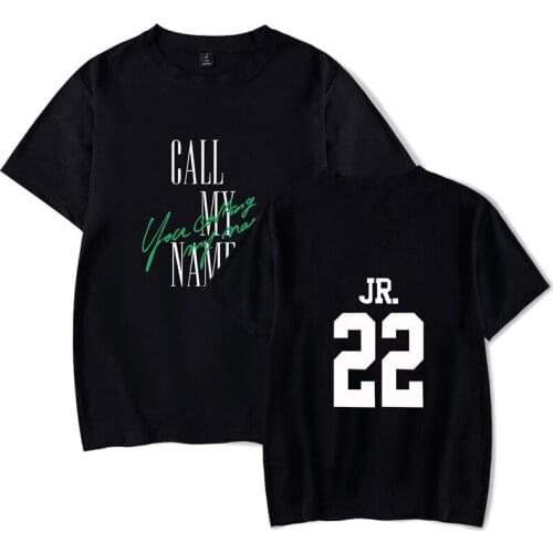 Black Got7 JR 22 Kpop T-shirts Street Style Summer Fashion Couple Men Women T Shirts Shirt O-neck Short Sleeve T-shirt Tops