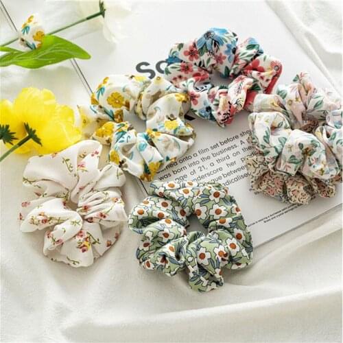 Floral Elastic Scrunchies New Hot Ponytail Holder Hairband Hair Rope Tie Fashion For Women Girls