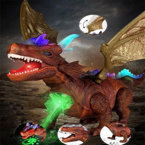 Electric Flying Dragon Lighting Walking Dinosaur Kids Pet Toys Animal Model Boys Children Birthday Gifts