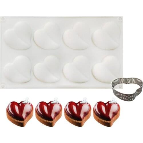 Heart Cake Mold Silicone Dessert Mould Mousses Cheesecake Ice Cream Chiffon Cakes Pan Baking Cupcake Chocolate Mold