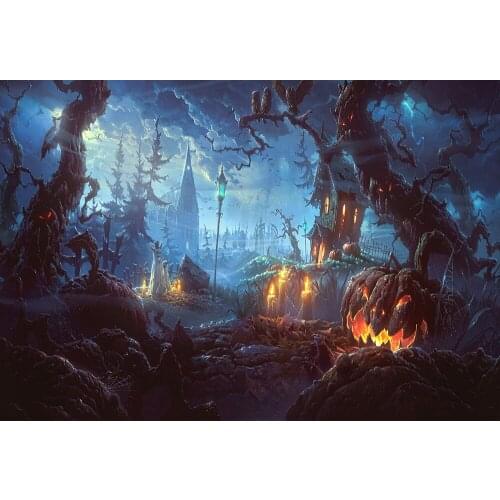 Halloween Banner Jack-O-Lantern Terrorist Fort Trick Devilkin Background Baby Kids Portrait Photo Studio Back Drops Party Poster