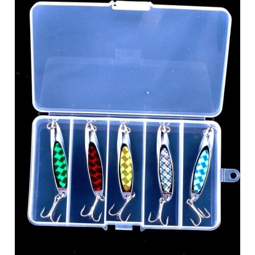 HENGJIA 5pcs 21.1G Metal bait Spoon ice Fishing Lures Sequin Paillette Bait Treble Hook Isca artificial 2016 carp fishing tackle