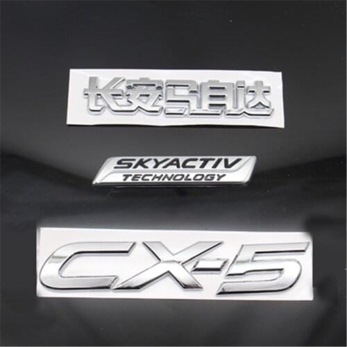 Chromed black letter logo for mazda skyactiv technology CX-5 letter emblem