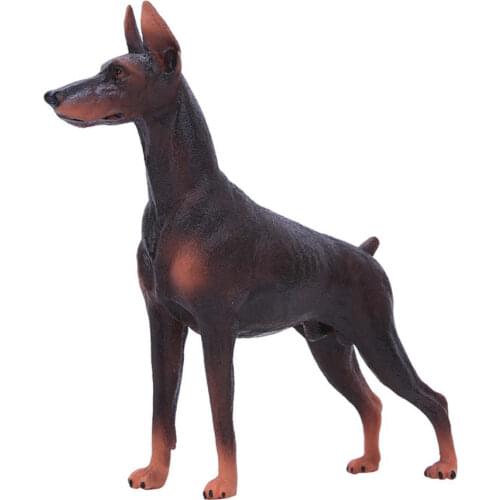 Simulation Doberman Animals Figure Collectible Toys Dog Animal Cognition Action Figures Kids Plastic Model Toys