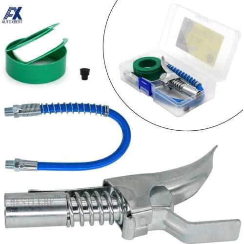 Hose Kit High Pressure 10000PSI Grease Gun Coupler Coupling End Fitting 1/8” NPT Adapter Connector Lock On Tool Accessories
