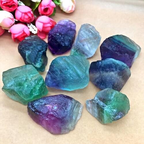 Colorful Natural Fluorite Crystal Striped Fluorite Quartz Crystal Stone Point Healing Wand Treatment Stone 1.5-6.5cm