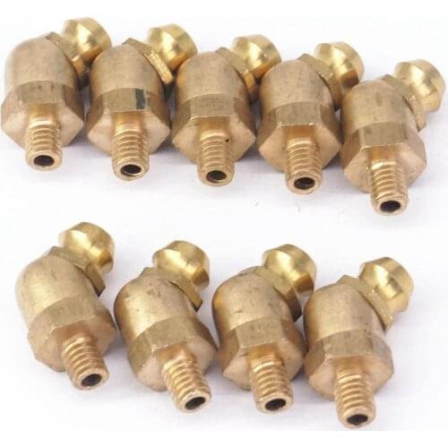M4 Metric male Thread 45 degrees Brass Grease Zerk Nipple Fitting
