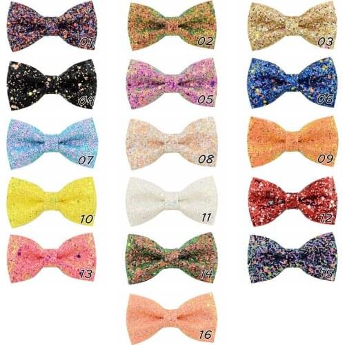 MengNa 2019 New 60pc/lot 3" Glitter Hair Bow Alligator Clips Barrette Bowknot for Girls Headwear Children Girls Hair Accessories