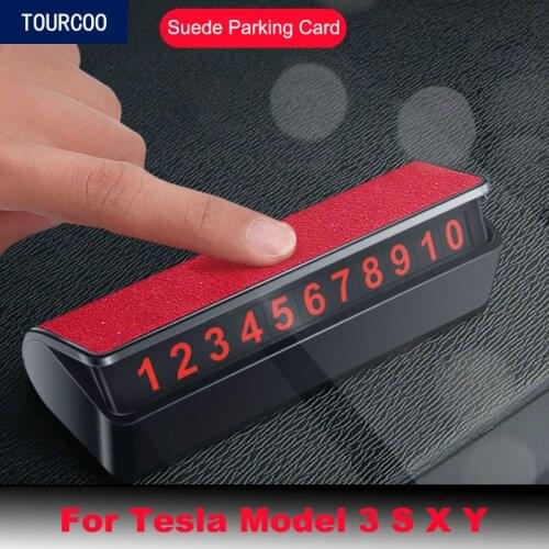 Car Modification Temporary Parking Card for Tesla Model 3 S X Y Number Card Plate Telephone Number