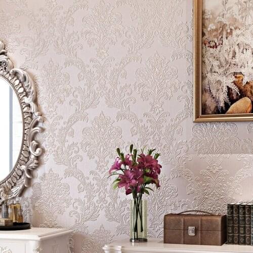 Beibehang papel de parede European non-woven wallpaper Damascus pink romantic wedding room bedroom for living room backdrop