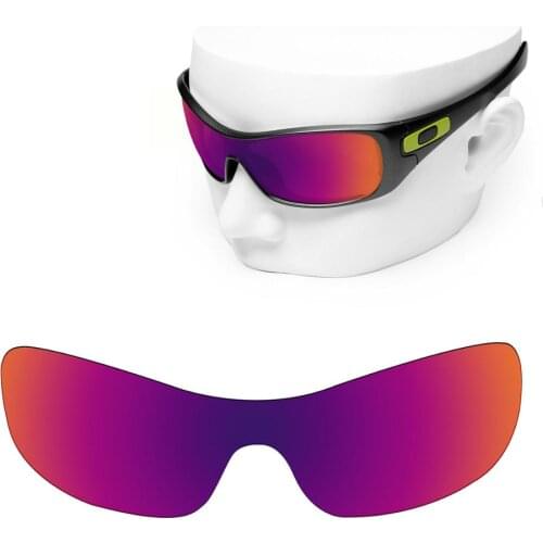 OOWLIT Polarized Replacement Lenses of Purple Red Mirror for-Oakley Antix Sunglasses